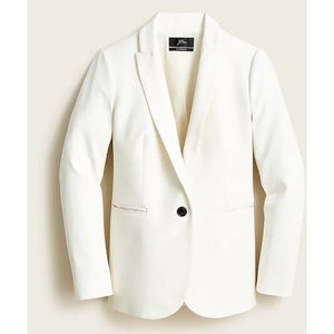J. Crew Parke Blazer In Bi-Stretch Cotton Ivory Size 12 H5513